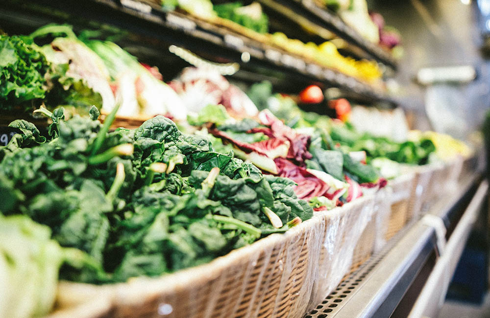 Fresh produce in the grocery store