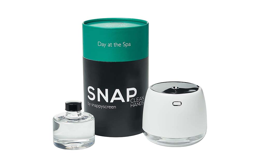 SnappyScreen mister with "Day at the Spa" scent selection.